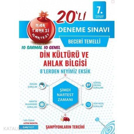 Nartest Yayınları 7. Sınıf Din Kültürü ve Ahlak Bilgisi Nar Tanesi 20 li Deneme Sınavı Nartest - 1