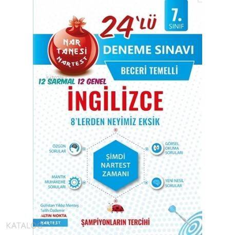 Nartest Yayınları 7. Sınıf İngilizce Nar Tanesi 24 lü Deneme Sınavı Nartest - 1