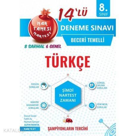 Nartest Yayınları 8. Sınıf Türkçe 14 lü Nar Tanesi Beceri Temelli Deneme Nartest - 1