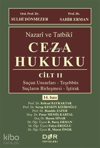 Nazari ve Tatbiki Ceza Hukuku Cilt 2 - 1