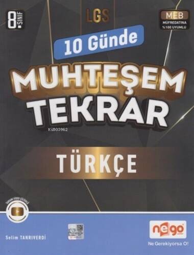 Nego Yayınları 8. Sınıf LGS Türkçe 10 Günde Muhteşem Tekrar - 1