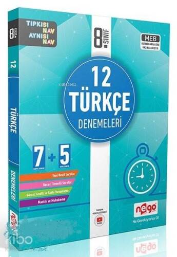 Nego Yayınları 8. Sınıf LGS Türkçe 12 Denemeleri Nego - 1