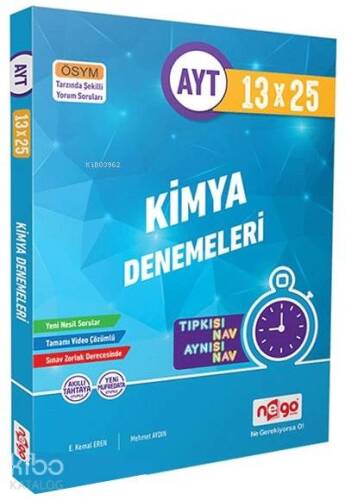 Nego Yayınları AYT Kimya Tamamı Video Çözümlü 13x25 Branş Deneme Nego - 1