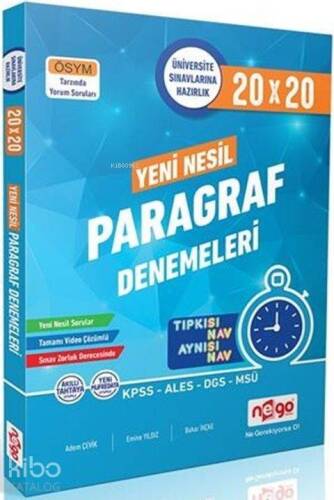 Nego Yayınları TYT AYT Paragraf 20x20 Branş Denemeleri Nego - 1