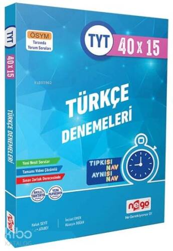 Nego Yayınları TYT Türkçe Tamamı Video Çözümlü 40x15 Branş Deneme Nego - 1