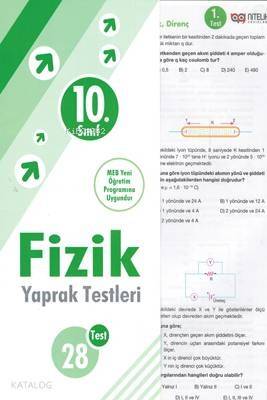 Nitelik - 10. Sınıf Fizik Yaprak Testleri - 1