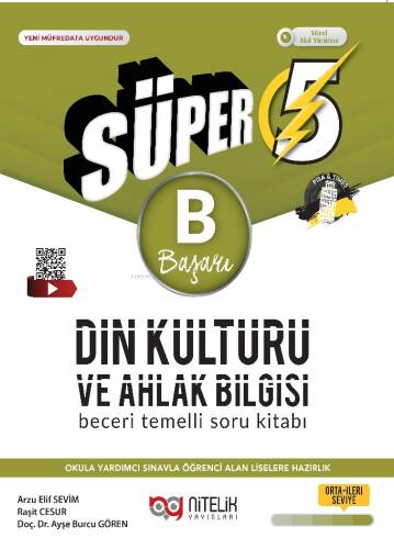 Nitelik 5.Sınıf Süper Din Kültürü ve Ahlak Bilgisi (B) Beceri Temelli Soru Kitabı - 1