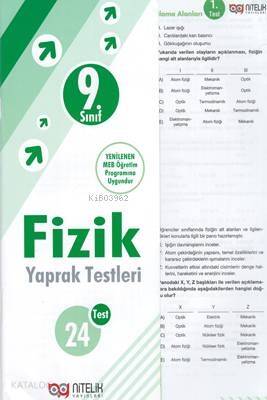 Nitelik - 9. Sınıf Fizik Yaprak Test Yeni 2019 - 1