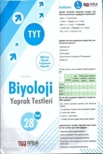 Nitelik Yaprak Test Yks Tyt Biyoloji - 1