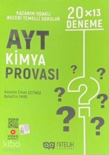 Nitelik Yks Ayt Kimya Provası 20 X 13 Deneme *Yeni* - 1