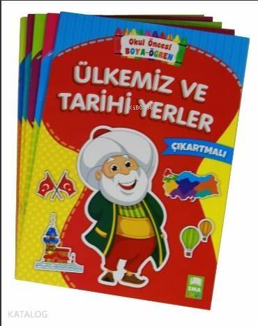 Okul Öncesi Boya Öğren Seti Çıkartmalı 5 Kitap - 1