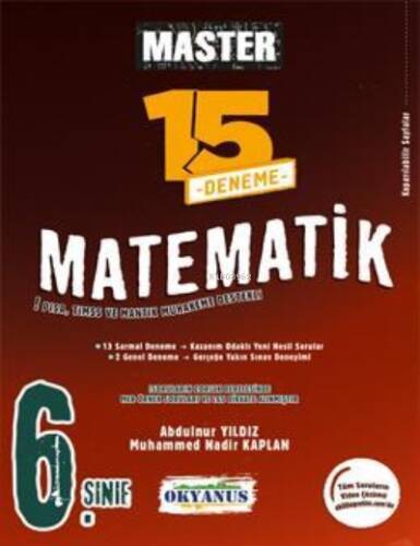 Okyanus 6. Sınıf Master 15 Matematik Denemesi - 1