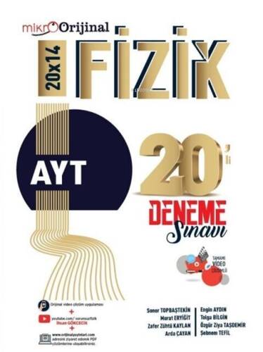 Orijinal Mikro AYT Fizik 20 lİ Deneme Sınavı - 1