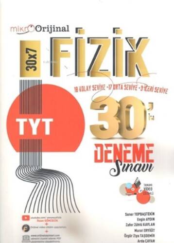 Orijinal Mikro TYT Fizik 30 lu Deneme Sınavı - 1