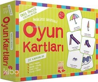 Oyun Kartları - Zıt Kavramlar; Okul Öncesi Çocuklar için, İngilizce Destekli - 1