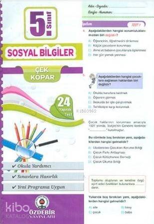 Özdebir 5.Sınıf Poşet Yaprak Test Sosyal Bilgiler - 1