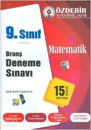 Özdebir 9.Sınıf Matematik Branş Deneme Sınavı - 1