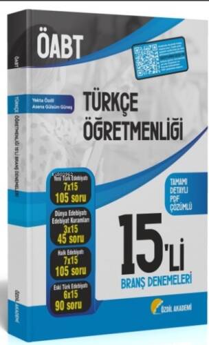 Özdil Akademi ÖABT Türkçe Öğretmenliği 15 li Deneme Çözümlü - 1