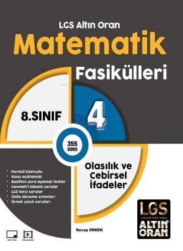 Palme 8. Sınıf LGS Altın Oran Matematik Fasikülleri 4 Olasılık ve Cebirsel İfadeler - 1