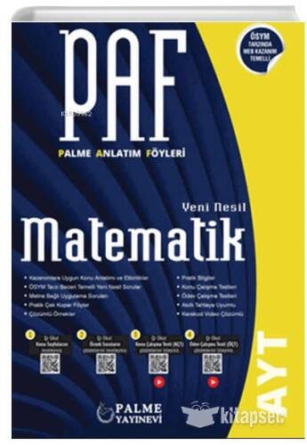 Palme Paf Yks Ayt Matematik Konu Kitabı *Yeni* - 1