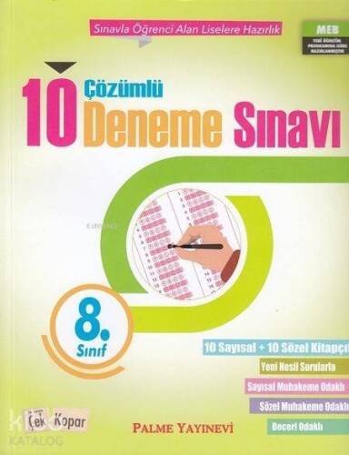 Palme Yayınları 8. Sınıf LGS Çözümlü 10 Deneme Sınavı Palme - 1