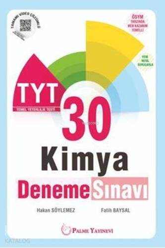 Palme Yayınları TYT Kimya 30 Deneme Sınavı Palme - 1