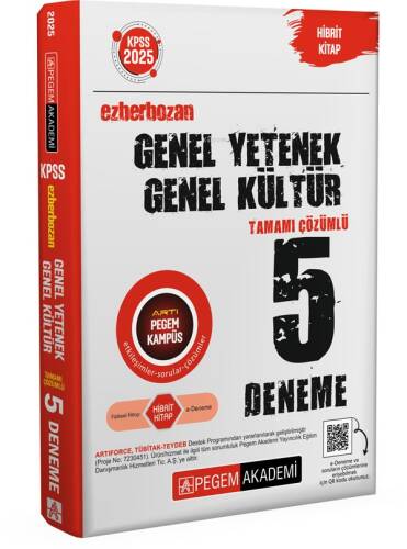 Pegem Akademi 2025 KPSS Genel Yetenek Genel Kültür Ezberbozan Tamamı Çözümlü 5 Deneme - 1