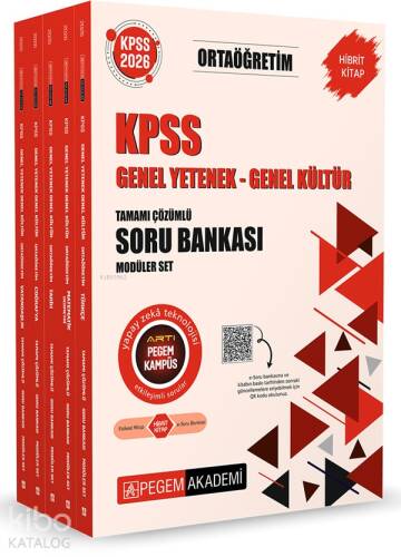 Pegem Akademi Yayıncılık 2026 KPSS Genel Yetenek Genel Kültür Ortaöğretim Tamamı Çözümlü Soru Bankası Modüler Set (5 Kitap) - 1