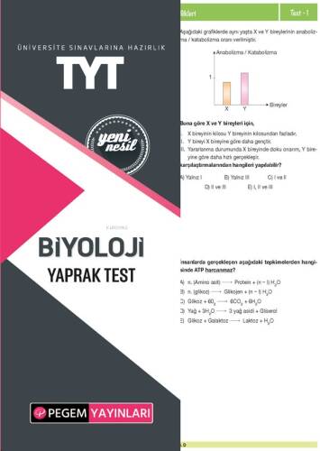 Pegem Akademi Yayıncılık TYT Biyoloji Yaprak Test - 1