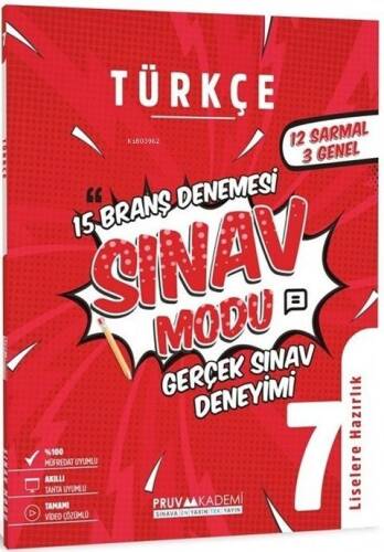 Pruva Akademi 7. Sınıf Türkçe Sınav Modu 15 Deneme - 1