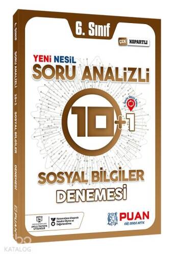 Puan Yayınları 6. Sınıf Sosyal Bilgiler Soru Analizli 10+1 Deneme Puan - 1