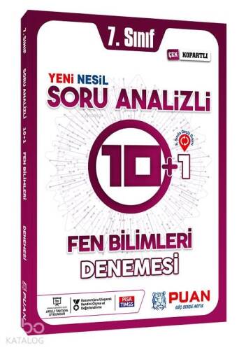 Puan Yayınları 7. Sınıf Fen Bilimleri Soru Analizli 10+1 Deneme Puan - 1