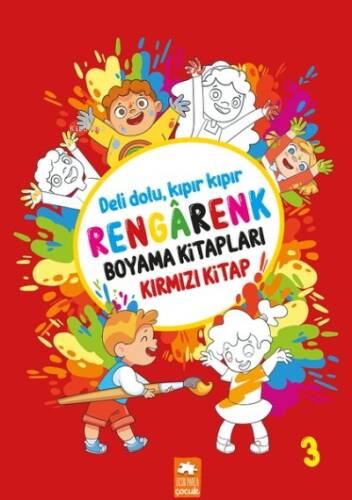 Rengarenk Boyama Kitapları - Kırmızı Kitap - 1