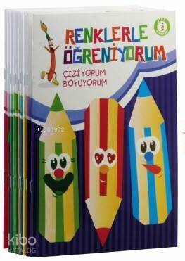 Renklerle Öğreniyorum Boyama Seti (Renkli Örnekli 10 Kitap) - 1