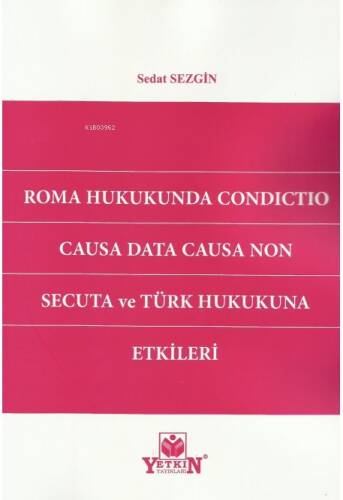 Roma Hukukunda Condıctıo Causa Data Causa Non - 1