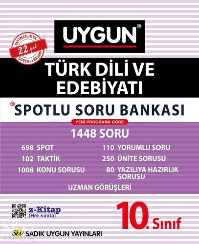 Sadık Uygun Yayınları 10. Sınıf Türk Dili ve Edebiyatı Spotlu Soru Bankası Sadık Uygun - 1