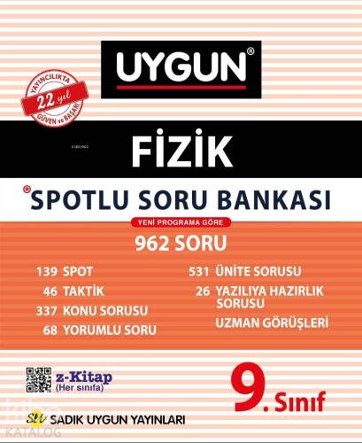 Sadık Uygun Yayınları 9. Sınıf Fizik Spotlu Soru Bankası Sadık Uygun - 1