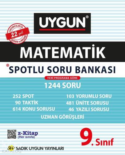 Sadık Uygun Yayınları 9. Sınıf Matematik Spotlu Soru Bankası Sadık Uygun - 1