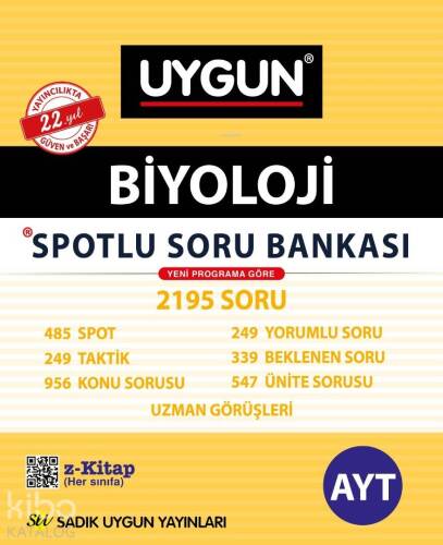 Sadık Uygun Yayınları AYT Biyoloji Spotlu Soru Bankası Sadık Uygun - 1