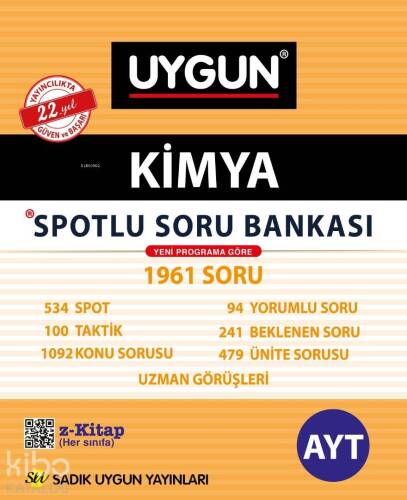 Sadık Uygun Yayınları AYT Kimya Spotlu Soru Bankası Sadık Uygun - 1