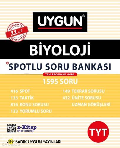 Sadık Uygun Yayınları TYT Biyoloji Spotlu Soru Bankası Sadık Uygun - 1