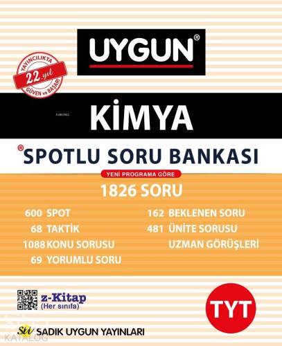 Sadık Uygun Yayınları TYT Kimya Spotlu Soru Bankası Kitabı Sadık Uygun - 1