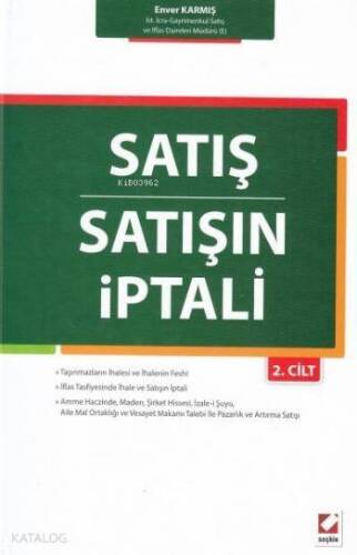 Satış - Satışın İptali; 2 Cilt - 1