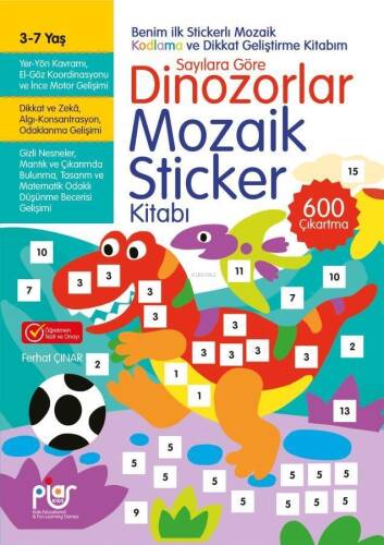 Sayılara Göre Dinozorlar Mozaik Sticker Kitabı - 1