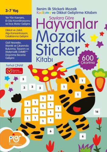 Sayılara Göre Hayvanlar Mozaik Sticker Kitabı - 1