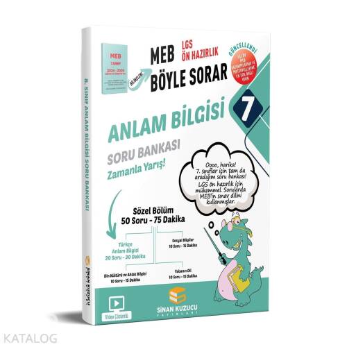 Sinan Kuzucu Yayınları 7. Sınıf Anlam Bilgisi Soru Bankası - 1