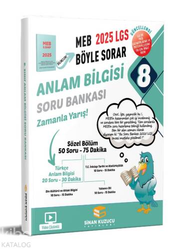 Sinan Kuzucu Yayınları 8. Sınıf 2025 Lgs Meb Böyle Sorar Anlam Bilgisi Soru Bankası Video Çözümlü - 1