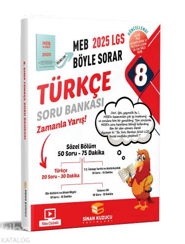 Sinan Kuzucu Yayınları 8. Sınıf 2025 Lgs Meb Böyle Sorar Türkçe Soru Bankası Video Çözümlü - 1