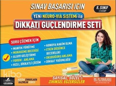 Sınav Başarısı İçin Yeni Neuro-Via Sistemi İle Dikkati Güçlendirme Seti 8. Sınıf (3 Kitap Takım) - 1