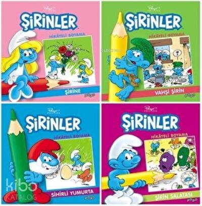 Şirinler Hikayeli Boyama Seti (4 Kitap Takım) - 1